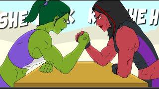 She Hulk VS Red She Hulk Animation - Arm Wrestling | She Hulk Transformation