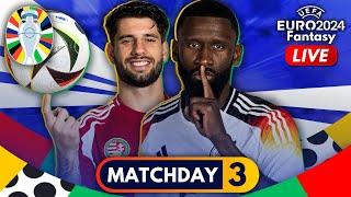 EURO 2024 FANTASY MATCHDAY 3 LIVE! ⏰ Team News & Team Rating  | EUROs Fantasy 2024