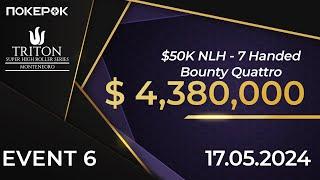 Triton Poker 2024 E#6 |$50K NLH| Артур Мартиросян, Патрик Антониус, Джейсон Кун, Адриан Матеос