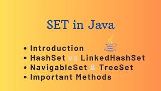 SET in Java | HashSet, LinkedHashSet and TreeSet | Important methods