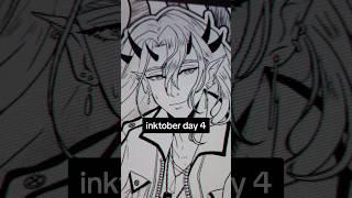 I'm an hour late lol #inktober2023 #inktoberday4 #art #animeart