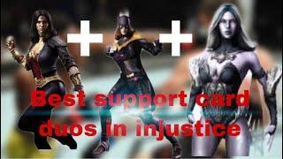 INJUSTICE MOBILE | TOP 4 BEST SUPPORT CARD DUOS IN THE GAME | PLUS SINGULAR HONOURABLE MENTIONS