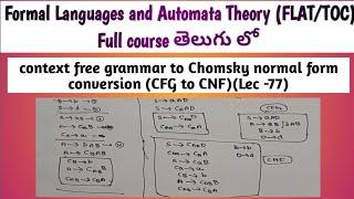 conversion of context free grammar to Chomsky normal form | CFG to CNF conversion example