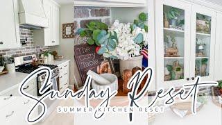 SUNDAY RESET // SUMMER KITCHEN RESET // KITCHEN CLEAN AND DECORATE // CHARLOTTE GROVE FARMHOUSE