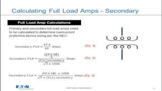 Transformers - Calculating Full Load Amps