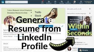How to get Professional PDF CV/Resume from LinkedIn within Seconds