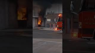 The window and structure fire #VFX stock footage in this shot 