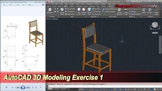 AutoCAD 3D Modeling | Chair Tutorial | Exercise 1