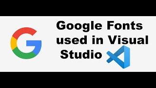 How to use Google Fonts in Visual Studio