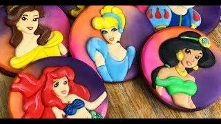 Disney Princess: JASMINE. CINDERELLA. ARIEL | Cookie decorating tutorial | TALECOOKIES by Tanya Dur