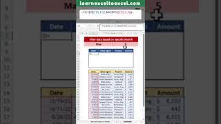 Excel Pro Tricks: Dynamically Filter Data based on Month with FILTER function in Excel Formula