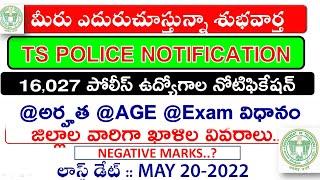 TS SI/Constable Notification 2022 || Age limit /qualification /Exam Pattren ||TSPOLICE Notification