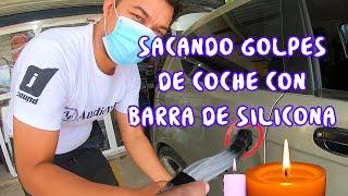 SACANDO GOLPES (Abolladura)  DE COCHE CON SILICONA CALIENTE EN BARRA reparar abolladura