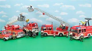 Huge Playmobil Fire Rescue Collection! City Action Fire Truck, Engine and Car Toys Plus Extra Figure
