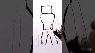 stickman to TITAN TV man upgrade speed drawing #shorts