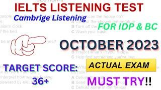 ielts listening practice test with answers | 30 OCTOBER 2023 | CAMBRIDGE