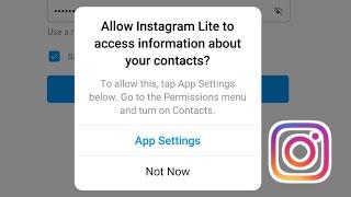 Allow Instagram Lite To Access Information About Your Contacts To Allow This Tap App Setting Below