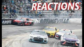 Reactions to Chastain's Wall Ride/Videogame Move | The Final Lap of the Xfinity 500 @Martinsville