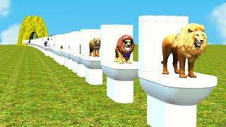 Paint Animals Gorilla Cow Lion Elephant Dinosaurs Dragons and T-Rex Fountain Crossing Animal Cartoon