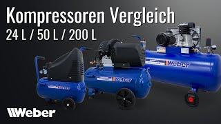 Weber Werkstattkompressoren Vergleich 24 L / 50 L / 200 L