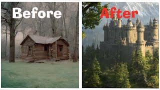 From Cozy Cabin to Majestic Kingdom: Mind-Blowing AI Time Lapse