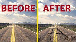 How to Make road cracks effect on a Road  in Photoshop