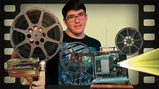 8mm and 16mm projectors, films, and cameras.