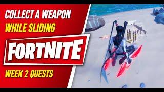 Collect a weapon while sliding Fortnite - Chapter 3 Season 2 Week 2 Quests - Fortnite