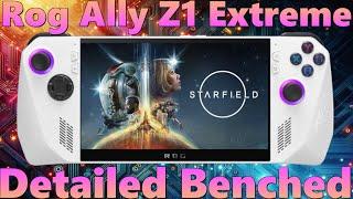 Real Starfield Performance on Rog Ally z1 Extreme  tested 4, 6 and 8 GB of VRAM, Powermodes X FSR3
