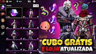 URGENTE!! CUBO GRÁTIS E NOVAS SKINS NA LOJA, SOMBRA ROXA? RAGNAROK E PET PORING, NOVIDADES FREE FIRE