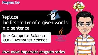 Java program to replace first letter of each word in a given sentence