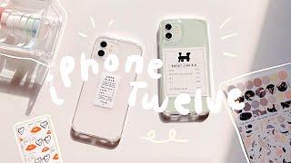 iPHONE 12 - white v. green unboxing + accessories // 아이폰12 화이트 민트 언박싱