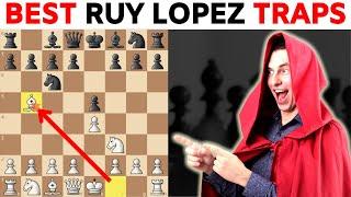 Punish Common Opening MISTAKES in the Ruy Lopez [6 Best TRAPS]