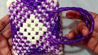 हिंदी | plastic wire single diamond mini bag tutorial  for beginners  hindi|