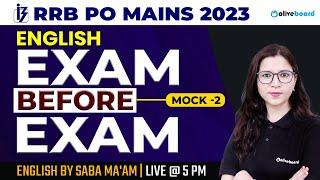 RRB PO Mains 2023 | English Mock -2 | Most Important Questions For 2023 | By Saba Ma'am