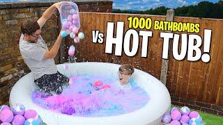 PUTTING 1000 BATH BOMBS IN A HOT TUB  POOL!