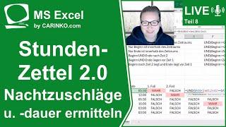 Indra Kohl Live - Excel-Projekt 'Stundenzettel 2.0' Teil 8 Nachtzuschläge und -dauer - carinko.com