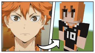 How to Build a Shoyo Hinata Statue (Haikyuu!!) - Minecraft