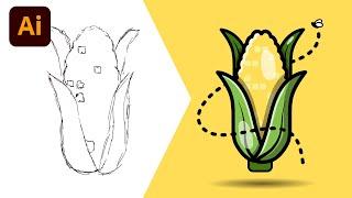 Corn! Sketch to Vector (Adobe Illustrator iPad)