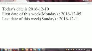 How to get current week's start and end date in PHP