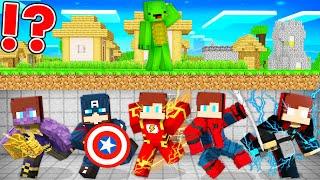 All Superhero Suits Speedrunner vs Hunter in Minecraft - Maizen JJ and Mikey