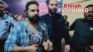 Bigg Boss OTT S2 Winner Elvish Yadav FIRST VIDEO after winning TROPHY 