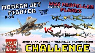 [UPDATED] F-16 VS PROP PLANES OF ALL TIME PERIODS - How Many Needed To Win? - WAR THUNDER