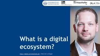 What is a digital ecosystem? (8:05 minutes)