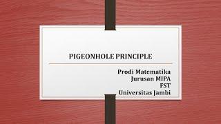 Matdisk-Pertemuan 9: Prinsip Pigeonhole