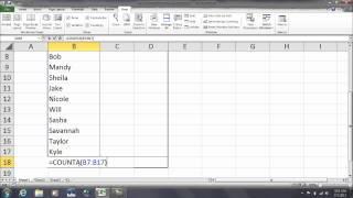 Excel: How to use the COUNTA function to count text items in a row or column.