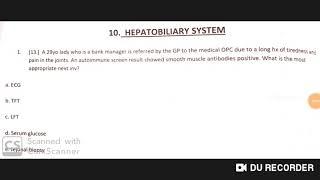 Hepatobiliary system clinical Mcq for neet pg /plab 1 /usmle