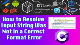 How to Resolve Input String Was Not in a Correct Format Error