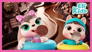 Chocolate River | Swim In Chocolate Candies ! Eli Kids Songs