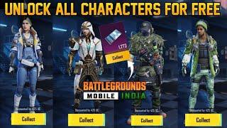  How to Unlock All Character Free in BGMI  Free Character Voucher Event In Bgmi & Pubg -3.3 Update